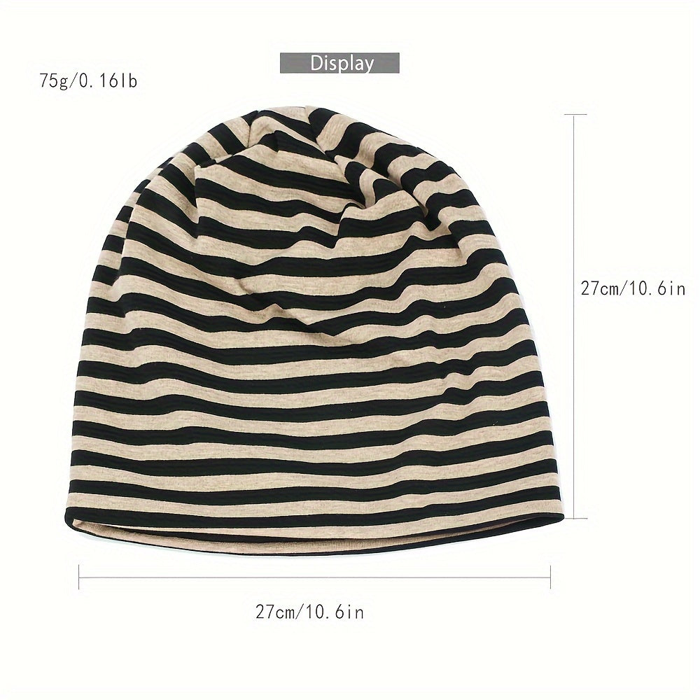 Classic Striped Soft Beanie Pullover Hat Men Women's Sports Running Hat