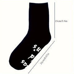 1pair Cotton Socks I'm Not Sleeping Novelty Socks Anti Slip Grip Socks