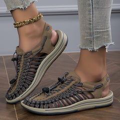 Woven Women's Casual Sandals Summer Breathable Closed Toe Hole Sandals
