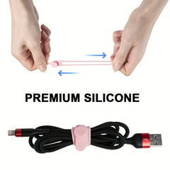 6pcs Silicone Cable Straps Wire Organizer For Earphone Phone Charger