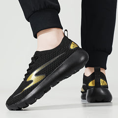 Men's Knit Breathable Running Shoes Soft Sole Lace up Sneakers