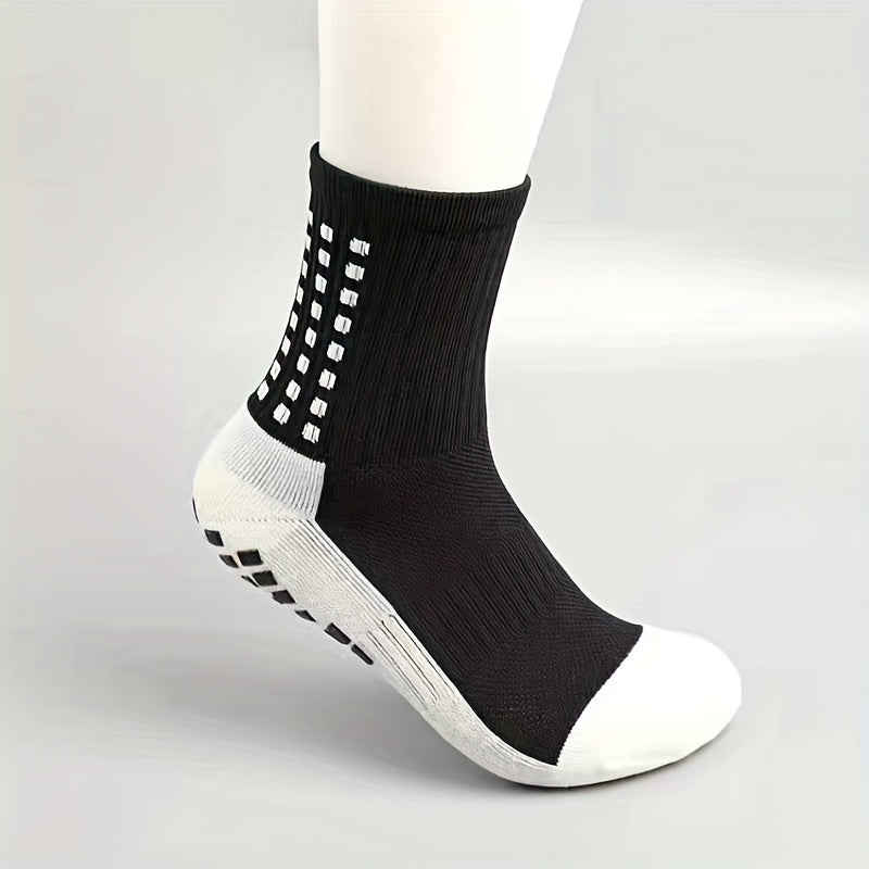 3 Pairs Non slip Football Socks Men's Mid Tube Training Socks