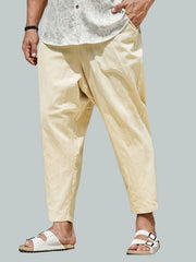 Men's Drawstring Harem Pants Beach Pant Solid Casual Baggy Pants Yoga Trousers