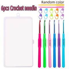 6pcs Ergonomic Crochet Hooks Set Lace Knitting Tool DIY Yarn Weave