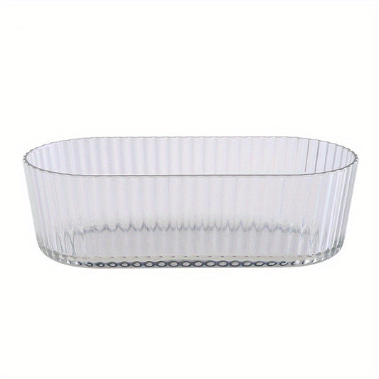 Small Fresh Striped Glass Fruit Bowl Snack Plate Marine Storage Bowl