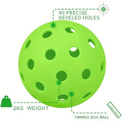 12pcs 40 Holes Outdoor Pickleball Balls High Bouncy Durable Balls