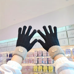 Warm Touch Screen Gloves for Autumn Winter Cycling Plush Thickened Gloves
