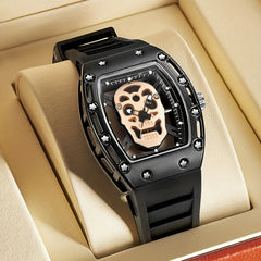 Men's Skull Hollow Quartz Watch Large Dial