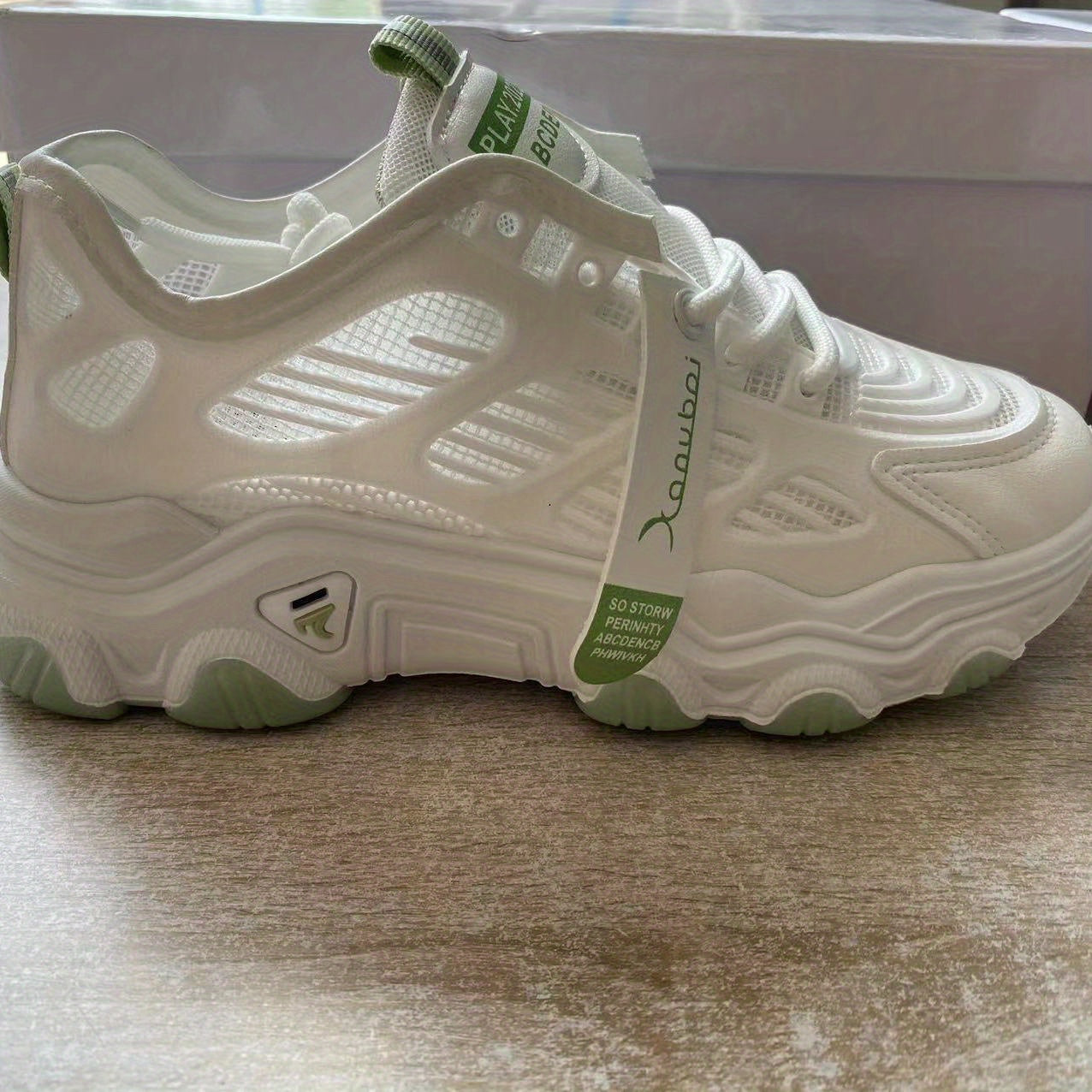 Women's Mesh Chunky Sneakers Hollow Out Lace Up Low Top Sports Shoes