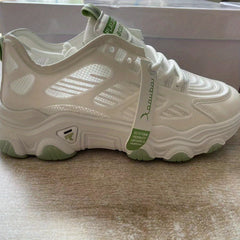Women's Mesh Chunky Sneakers Hollow Out Lace Up Low Top Sports Shoes