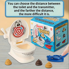 Poop Shooting Family Game Set w/ Toilet & Launchers