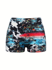 Allover Print Skinny Shorts for Women