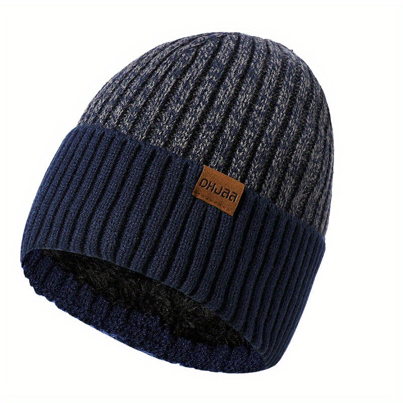 Sport Windproof Knit Beanie Hat Plus Velvet Autumn Winter Warm Ski Cold Hat