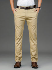 Men's Solid Mid Stretch Dress Pants Spring Summer Business