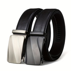 Men's Automatic Buckle PU Belt Embossed Belt