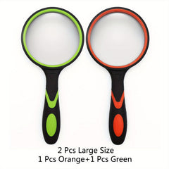 2 Pcs 50mm 75mm 10X Handheld Magnifying Glass Magnifier For Seniors And Kids