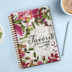 Eat Well Red Flowers Recipe Book 13 97x21 08cm Notebook with 50 Pages