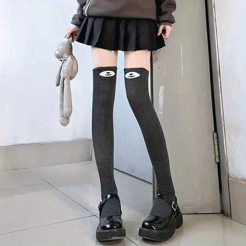 Cartoon Cat Thigh High Socks Women's Stockings & Hosiery