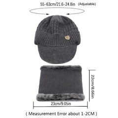 Men's Winter Wool Knit Scarf Caps