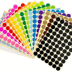 15pcs 1.27cm Round Neon Coding Dot Label 7 Colors Wheel Sticker