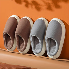 Women's Plush Lined Slip-On Slippers Warm Platform Shoes