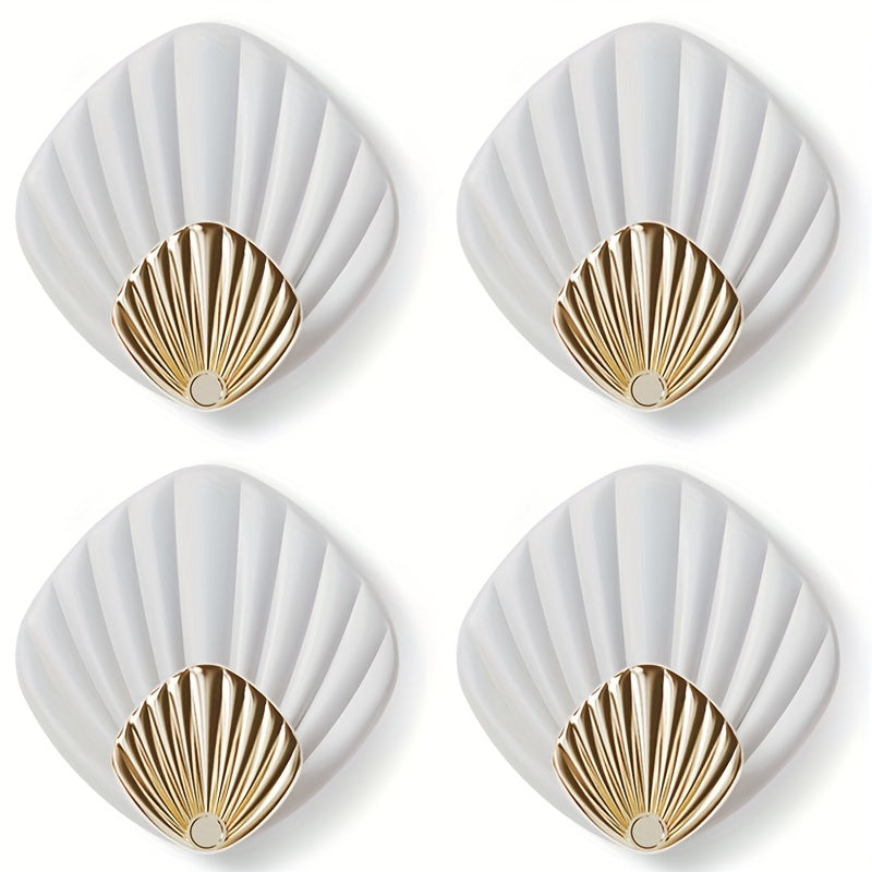 4pcs Seashell Wall Hooks Nautical Home Decor