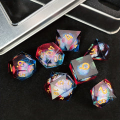 7 Piece Liquid Quicksand Dice Set for TRPG Board Games