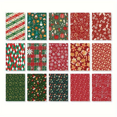 30 Pcs Christmas Paper Retro Decoration Collage 9.3x9.5In Notebook Journal