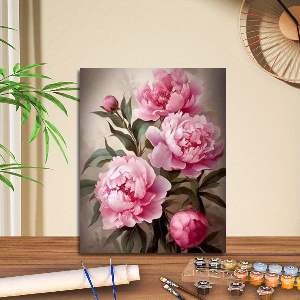 Gorgeous Blooming Peonies 40 64x50 Unframed DIY Digital Painting Kit by Number
