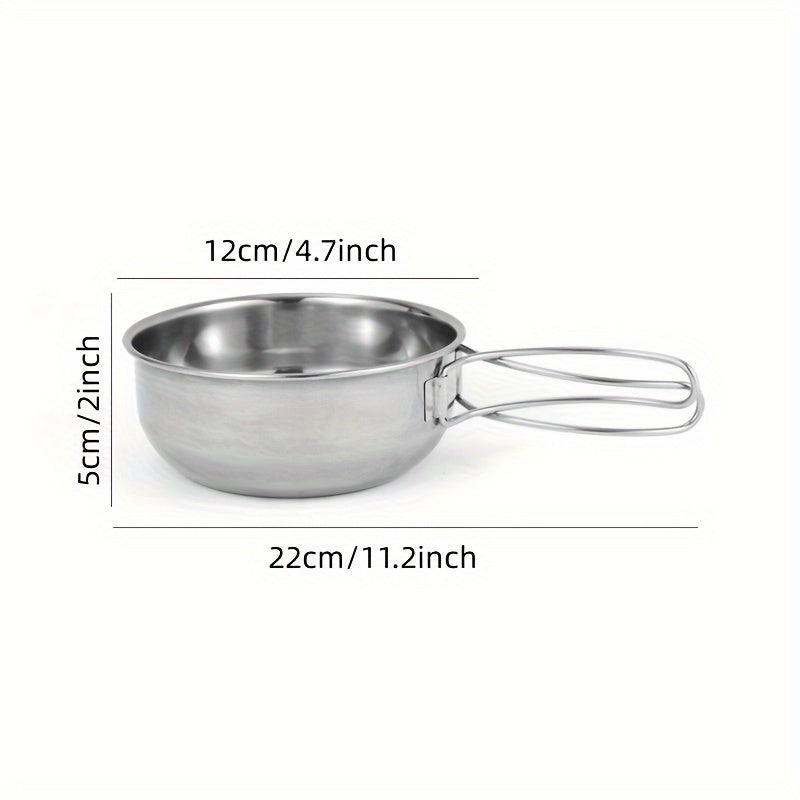 500-700ml Stainless Steel Foldable Bowl for Cooking and Camping