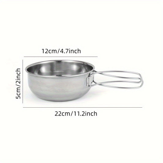 500-700ml Stainless Steel Foldable Bowl for Cooking and Camping