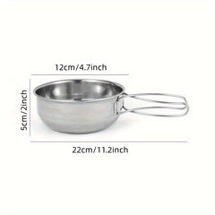 500-700ml Stainless Steel Foldable Bowl for Cooking and Camping