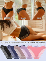 5pcs Lace Briefs Comfy & Breathable Intimates Panties Women's Lingerie