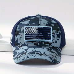 American Flag Camo Trucker Hat Baseball Cap Men's Sunshade Hat