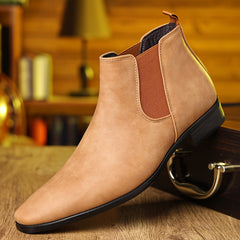 PLUS SIZE Men's Solid Ankle Chelsea Boots Slip On Shoes