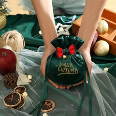 Santa Claus Velvet Gift Bag Candy Tote Bag Christmas Tree Decoration