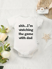 Baby Girls Game Time with Dad Short Sleeves Onesie