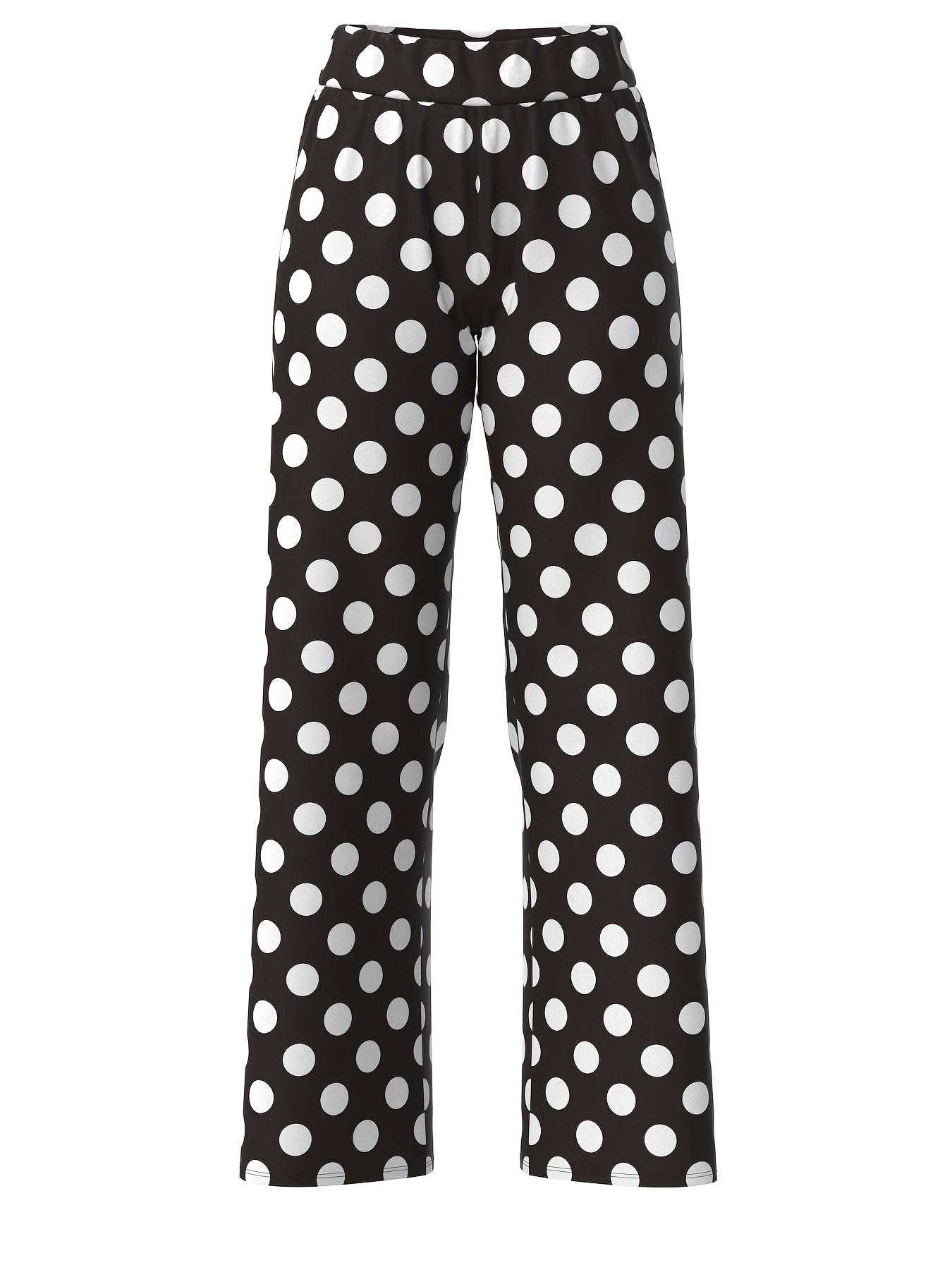 Polka Dot Wide Leg Jogger Pants Women's Activewear