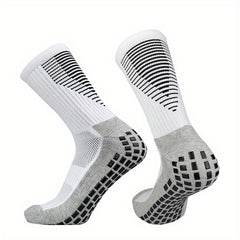 Non slip Silicone Soccer Socks Breathable Line Pattern