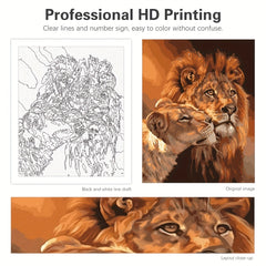 Paint By Numbers For Adults Beginners DIY Lion Animals Gift Canvas Painting