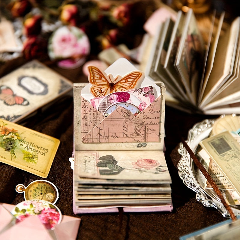 60 Sheets Butterfly Flower Mini Hand Book for Students Writing
