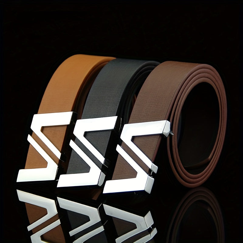 Men's Leather Automatic Buckle Business Belt Gift