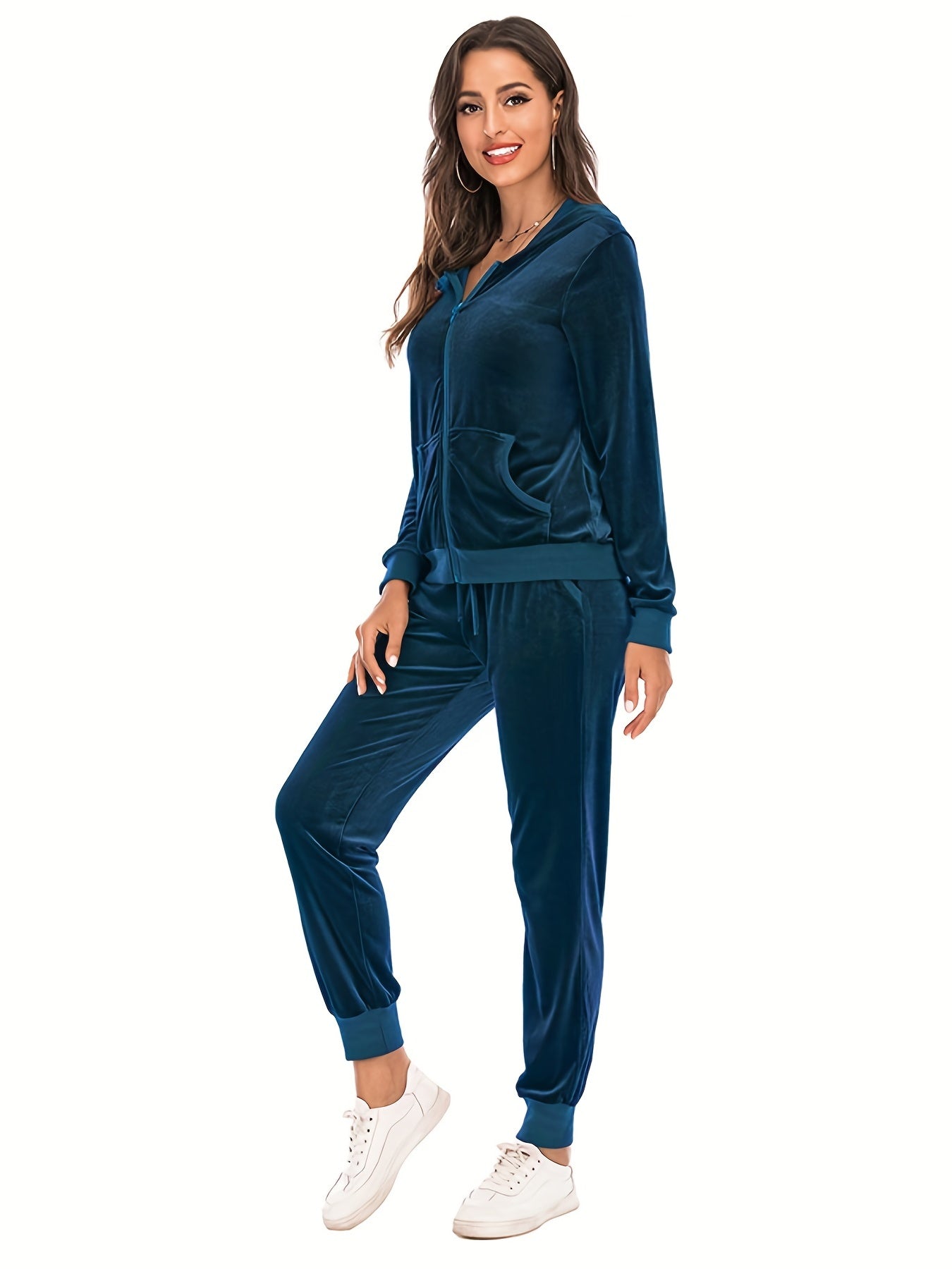 Women's Zip Up Hooded Top & Jogging Pants Lounge Set