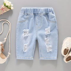 Boys Ripped Denim Shorts Summer Kids Clothes