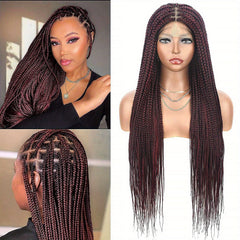 Double Lace Front Braided Wigs Knotless Cornrow Box Braids Wig with Baby Hair