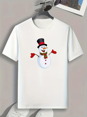 Snowman Christmas Print Men's Graphic T-Shirt