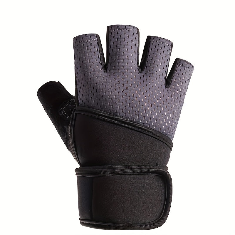 Breathable Half Finger Fitness Gloves with Wrist Support Anti Slip
