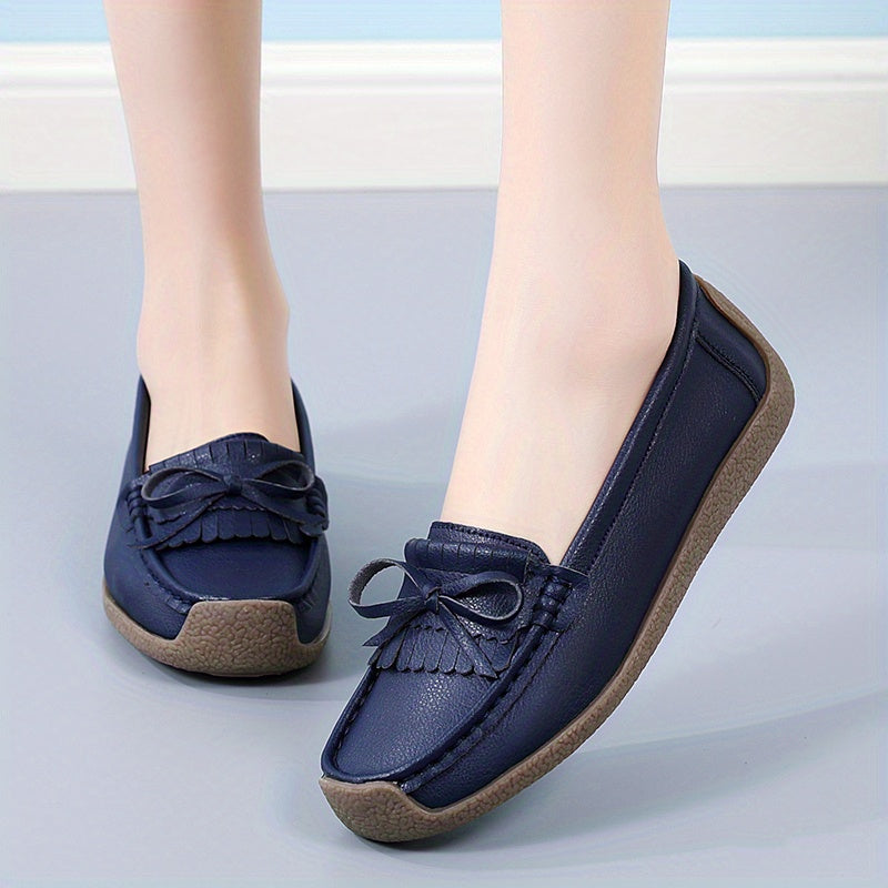 Women's Bowknot Flat Shoes Lightweight Slip On Shoes