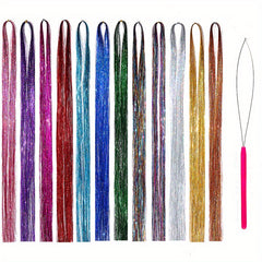 12pcs Tinsel Hair Braiding Rope Glitter Extensions Hair Accessories