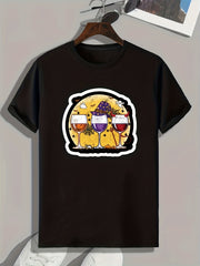 Halloween Wine Print Men's Graphic T-shirt